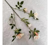 LIJUCAI 25.6 Inch Vintage Dream Rose Bouquet Artificial Flower for Wedding Bridal Decor Home Living Room Floral Arrangement Prop(Champagne)