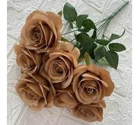 LIJUCAI 43cm Dream Rose Artificial Flower Home Decoration Artificial Flower Wedding Photography Hotel Decoration Silk Flower(Dark Brown)