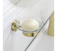 LIJUCAI Bathroom Hardware Set Brushed Gold Toilet Brush Holder Robe Hook Paper Holder Soap Dish Holder Wall Mount Bathroom Accessories,soap dish