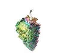 LIJUCAI Natural Gorgeous Color Titanium Bismuth Rare Rainbow Metal Crystal Mineral Gemstone Decor,Light Grey,M