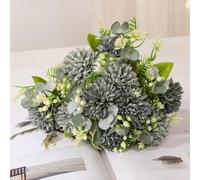 LIJUCAI Pink Artificial Flowers Hydrangea Bridal Bouquet in Vase on Wedding Table Decoration Autumn Silk Flower Fake Plant(4)