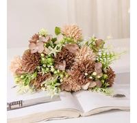 LIJUCAI Pink Artificial Flowers Hydrangea Bridal Bouquet in Vase on Wedding Table Decoration Autumn Silk Flower Fake Plant(5)