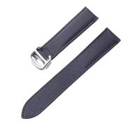 Likaixin19099 Nylon Strap For Key Foldover Clasp Black Royal Blue Men's And Women's 17 18 20mm Watch Accessories(Black silver buckle,19)