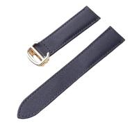 Likaixin19099 Nylon Strap For Key Foldover Clasp Black Royal Blue Men's And Women's 17 18 20mm Watch Accessories(Black gold buckle,21)