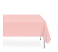 LIKAJON 2 Pack Rectangular Disposable Blush Pink Tablecloth, Light Pink Plastic Table Cloths for Parties Disposable, 54x108 in Waterproof Tablecloth for Birthday Party Baby Shower Picnic Valentines