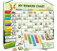 LIKARTO Magnetic Reward Chart for Children with 280 Magnets - Behaviour Chart for Children - Star Chart for Responsibility, Routine and Good Behaviour - Sticker Chart - Green