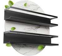 LIKAYA Spice Rack Set of 2 - Black Metal Rack for Spice Jars, Ideal for Ankerkraut & Co. | No Drilling Thanks to 3M Adhesive Pads | Space-saving, Stylish & Stable - Easy Assembly without Drilling