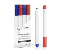 LIKCUT Fine Point Pens 0.4mm, Watercolor Ink Pen, Marker Pen Set of 4 Pack 0.4 tip for Writing, Drawing, Coloring, Stickers Labeling, 2 Red, 2 Blue Pens Accessories Compatible with Cricut Joy Mahcine