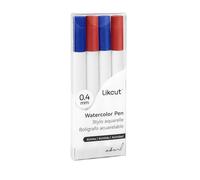 LIKCUT Fine Point Watercolor Pens 0.4mm for S501/S41, 4 Pack, Red & Blue