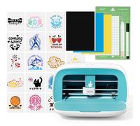 Likcut Glee S501 Vinyl Cutter Machine, Portable Sticker Printer with Built-in Storage, Smart Cutting Machine with Beginner Vinyl Bundle, Compact Design for Home Craft Projects, DIY Home Decor, Blue