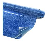 LIKCUT Glitter Blue Heat Transfer Vinyl for T-shirts 12" x 15ft Iron on Vinyl Roll Compatible with All Cutter Machine, HTV Heat Press Vinyl-Easy to Cut & Weed for Fabric Design