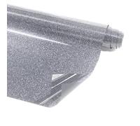 LIKCUT Glitter Sliver Heat Transfer Vinyl for T-shirts 12" x 15ft Iron on Vinyl Roll Compatible with All Cutter Machine, HTV Heat Press Vinyl-Easy to Cut & Weed for Fabric Design