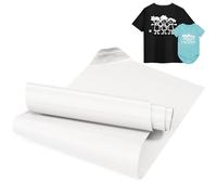 LIKCUT Heat Transfer Vinyl - 12" x 8FT Glossy White Iron On Vinyl for Clothes, HTV Cutting Machine, White Vinyl Compatible with Heat Press for DIY T-Shirt, Hats, bags,shoes