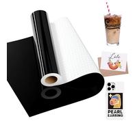 LIKCUT Permanent Vinyl 12" x 15ft, Glossy Black Adhesive Vinyl Roll for Cricut & Silhouette Cameo Cutting Machine, Ideal for Brithday & Party Home Decor, DIY Mug & Ceramic