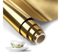 LIKCUT Permanent Vinyl 12" x 6ft, Brushed Gold Adhesive Vinyl Roll for Cricut & Silhouette Cameo Cutting Machine, Ideal for Brithday & Party Home Decor, DIY Mug & Ceramic