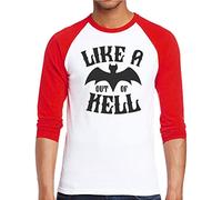 Like a Bat Out of Hell - Men Baseball Top - Rock Merchandise Fan Gift Present - S White/red