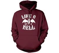 Like a Bat Out of Hell - Unisex Hoodie - Rock Merchandise Fan Gift Present - XXL Maroon