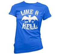Like a Bat Out of Hell - Womens T-Shirt - Rock Merchandise Fan Gift Present - Size 12 Blue