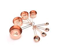 Like A Breeze 8pcs Measuring Spoon Measuring Cups Rose Gold Stainless Steel Measuring Spoons Scoop Kitchen Measuring Tools Set Kitchen Gadgets (Color : 8pcs)