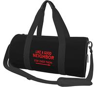 Like A Good Neighbor Stay Over There Travel Luggage Duffel Bag Sports Rolling Foldable Duffel Bag, Black