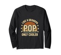 Like A Grandpa Pop Only Cooler Retro Sunset Family Grandpa Long Sleeve T-Shirt