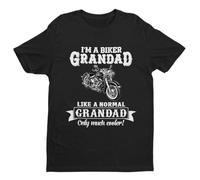 Like A Normal Grandad Only Cooler - Biker - Funny Graphic Men's T-Shirt - Casual Printed Tee - Great Gift for Dad, Husband or Brother - Black - L