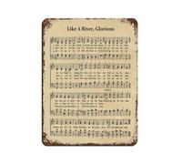 Like A River Glorious Hymn Sheet Music Hymn Sheet Retro Poster Metal Tin Sign Chic Art Retro Iron Painting Bar People Cave Cafe Family Garage Poster Wall Decoration 12x16inch(30x40cm)