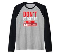 Like and Subscribe Influencer Content Creator Raglan Baseball Tee