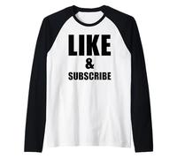 Like and Subscribe Meme Video Vlogger Social Media Tubers Raglan Baseball Tee