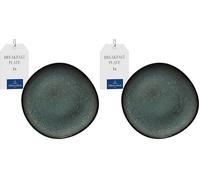 like. by Villeroy & Boch - Lave gris Breakfast Plate, 23.5 cm, Stylish Flat Plate Made from Stoneware for brunches, Dishwasher-Safe (Pack of 2)