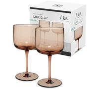 like. by Villeroy & Boch - Like Clay Wine Goblet Set 2 pces, Coloured Glass Brown, Capacity 270 ml