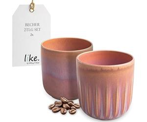 like. by Villeroy & Boch - Perlemor Coral cup set 2 pces, porcelain cups in a pottery style