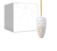 like. by Villeroy & Boch - Winter Glow fir cone ornament, Premium Porcelain Christmas decoration, tree decoration, 4 x 4 x 9 cm, White/Beige