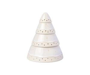 like. by Villeroy & Boch - Winter Glow hurricane lamp tree, Christmas decoration in Premium Porcelain, White / Beige