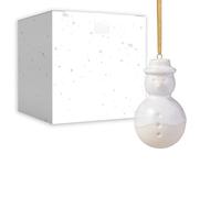 like. by Villeroy & Boch - Winter Glow snowman ornament, Premium Porcelain Christmas decoration, tree decoration, 4.5 x 4.5 x 8 cm, White/Beige