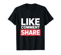 Like Comment Share Bold Typography Creator Mode T-Shirt