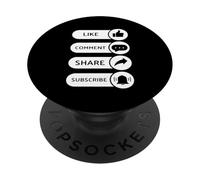 Like, Comment, Share, Subscribe - Video Blogging Livestream PopSockets Adhesive PopGrip