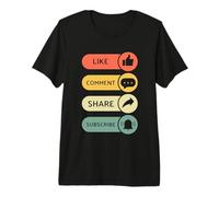 Like, Comment, Share, Subscribe - Video Blogging Livestream Premium T-Shirt