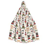 Like Counting Cats Halloween Hooded Cloak for Women Men Hooded Cape Cosplay Costumes Holiday Party