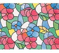 LIKE FABLON DC FIX FLOWERS RED GREEN STAINED GLASS WINDOW EFFECT STICKY BACK 2m
