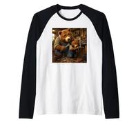 Like Father Like Son Bear Plumber Dad Raglan Baseball Tee