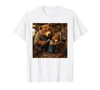 Like Father Like Son Bear Plumber Dad Value Graphic T-Shirt, Men, White, XL