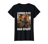 Like Father Like Son Bear Plumber Dad Value Graphic T-Shirt, Women, Black, S