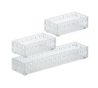 Like-it Bricks 90078 Storage bin 2.76"" x 5.51"" x 1.69""h 2.76"" x 11.02"" x 1.69""h Translucent White