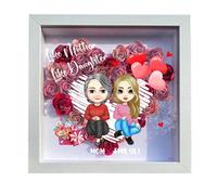 Like Mother like Daughter Gift for Mom, Personalized Mothers Day MOM Heart Flower Shadow Box Frame, Custom Name Flower Shadow Box Frame,Mother's Day Christmas Birthday Gifts for Mom From Daughter