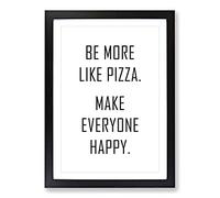 Like Pizza Typography Framed Print | A2 Black Framed Wall Art | Ready to Hang | Modern Food Picture | Living Room Bedroom Lounge Office