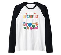 Like Seashells We are Beautiful Summer Shell Collecting Raglan Baseball Tee