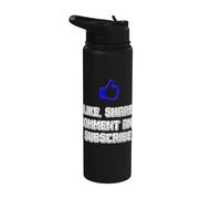 Like, Share, Comment and Subscribe Stainless Steel Insulated Water Bottle