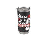 Like Share Subscribe Blogging Vlogger Content Creators Stainless Steel Insulated Tumbler