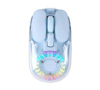 LIKE SHOW Bluetooth Mouse, Wireless Mouse with USB Nano Receiver, Tri-Mode (BT5.1+ BT5.1 + 2.4GHz), Quiet Wireless Mouse, Rechargeable, Transparent Cover, RGB Mice for Laptop, PC, iPad, Mac, Blue